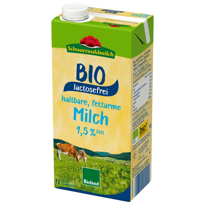 Schwarzwaldmilch Bio Haltbare Fettarme Milch laktosefrei 1l